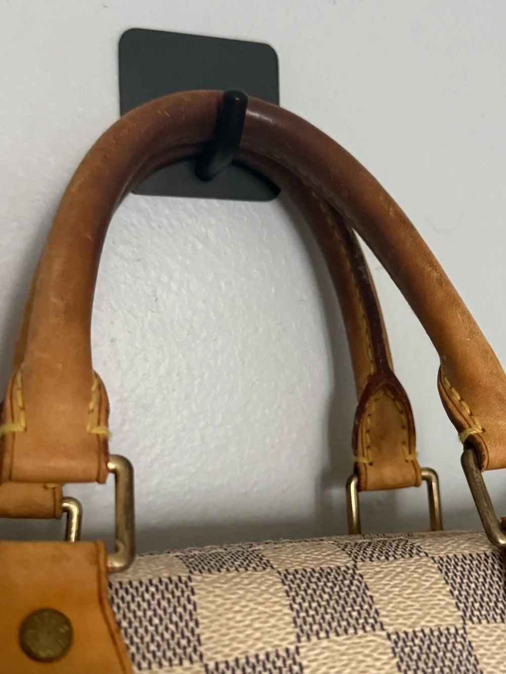 Louis Vuitton Speedy 25 Damier Azur Handbag Boston Bag Authentic